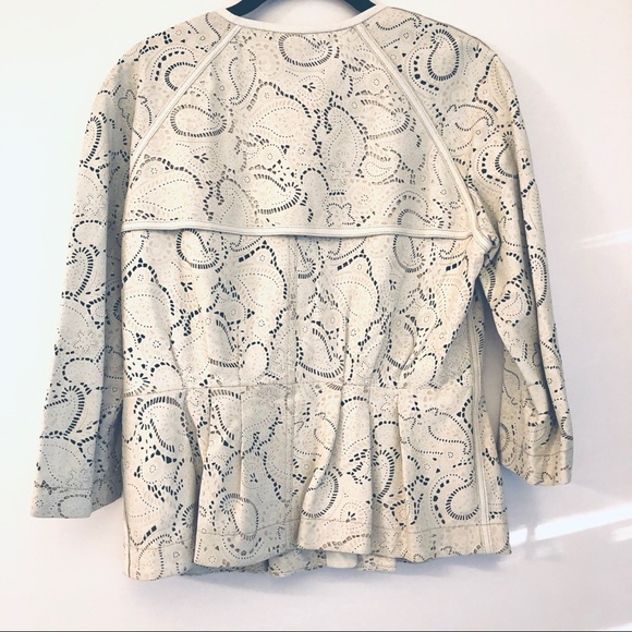 THE WRIGHTS Laser Cut Leather Jacket - Picture 3 of 6